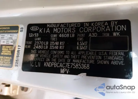 2014 Kia Sportage Lx from USA, damaged, VIN KNDPBCAC7E7585368